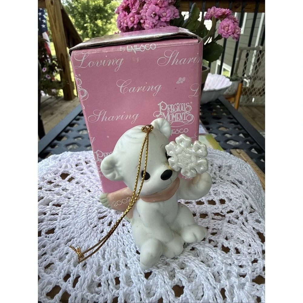 Precious Moments by Enesco Bear Porcelain Hanging Ornament 2002 104209